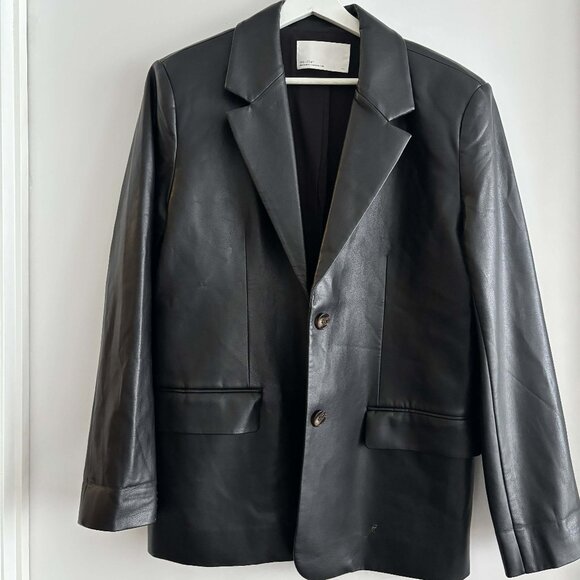 Oak + Fort Women’s Oversized Vegan Leather Blazer - Size M - Picture 3 of 7
